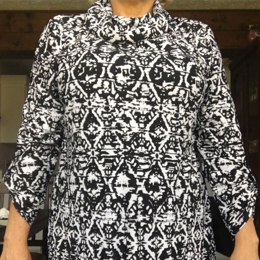 NEW Kim Rogers Womens 3/4 Sleeve Turtleneck Blouse